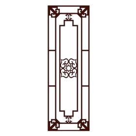Chinese Privacy Frosted Glass Window Film Imitation Redwood Lattice Window Film No Glue Sliding Door Static Film; 15x39 inch