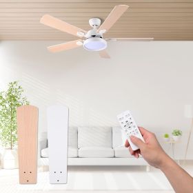 52 Inch 5 blades Ceiling Fan With Dimmable LED Light And Remote Control