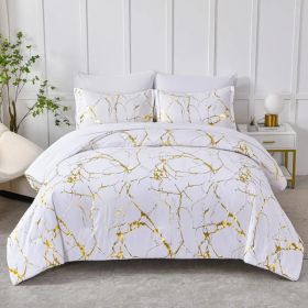 Marble White Duvet Cover Set (Option: Twin)