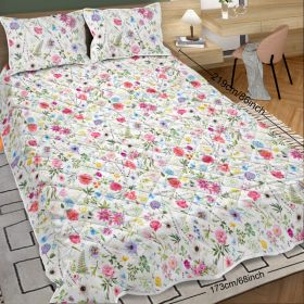 Red Floral Quilt 3 Pieces Microfiber Quilt Sets Lightweight Bedspreads Botanical Coverlets Quilt Bedding Set All Season Quilts Twin Full Queen Ki (Option: Twin-Pink)